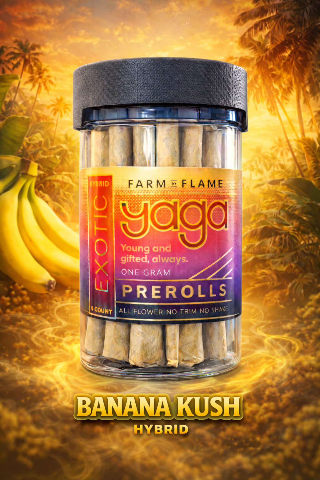 Banana Kush 1G Preroll Six-Pack (Hybrid)