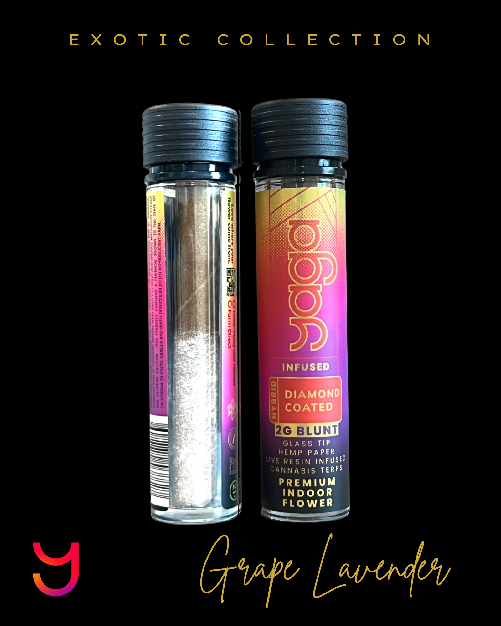 3G Blunt: Grape Lavender | Diamond Coated Glass Tip (H)