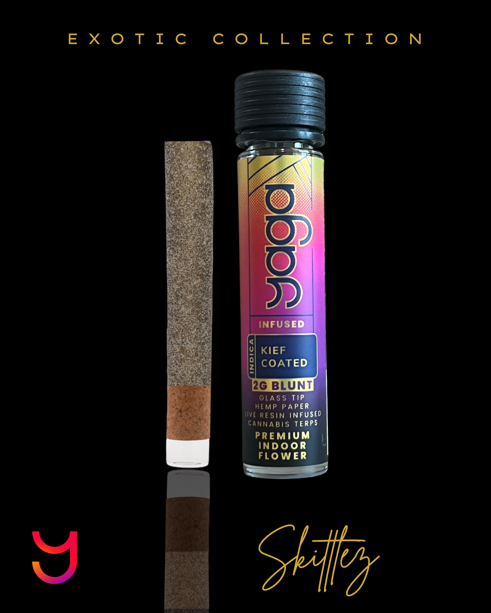 2G Blunt: Skittlez | Kief Coated Glass Tip (I)