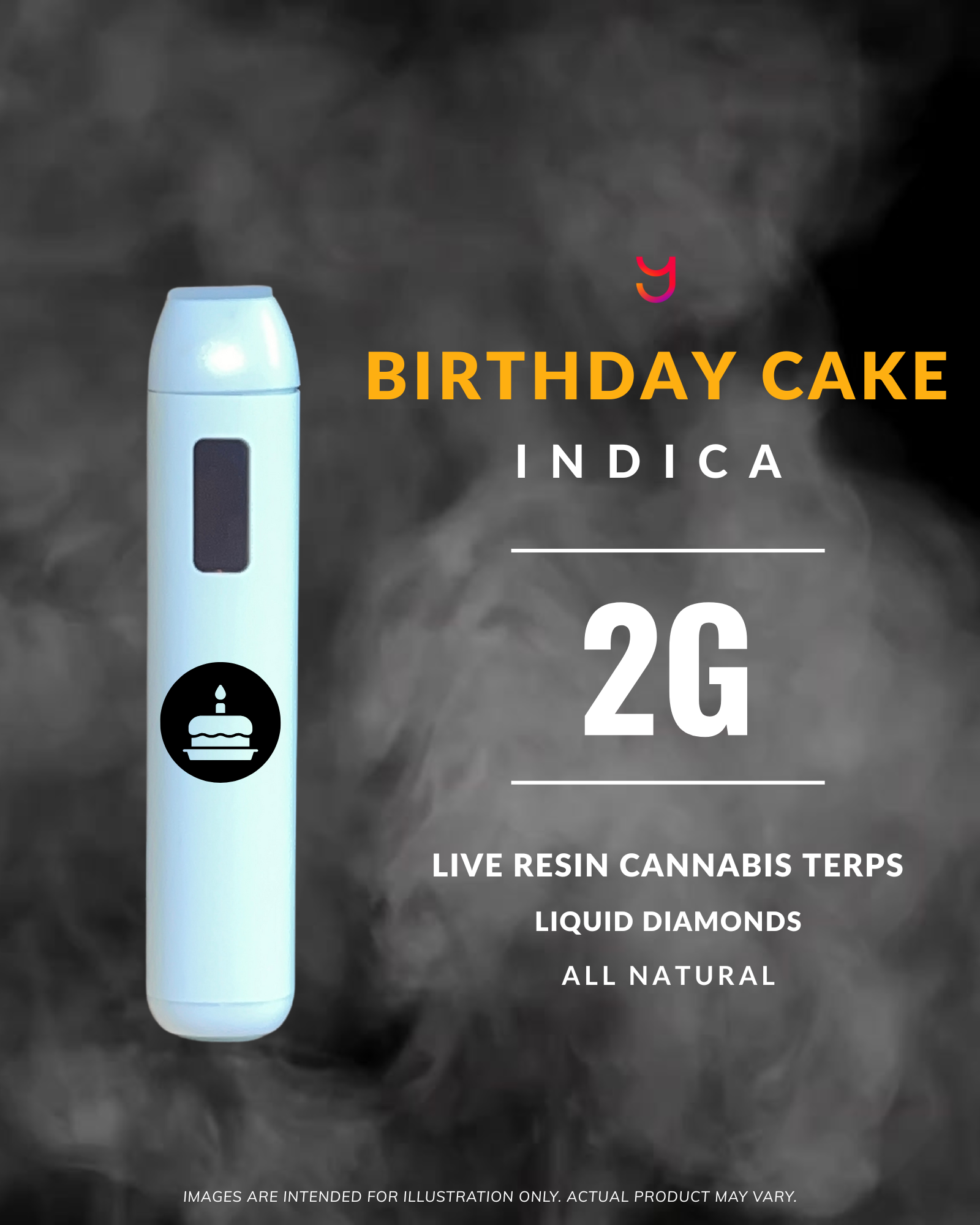 Birthday Cake Live Resin 2G Disposable Vape (Indica)