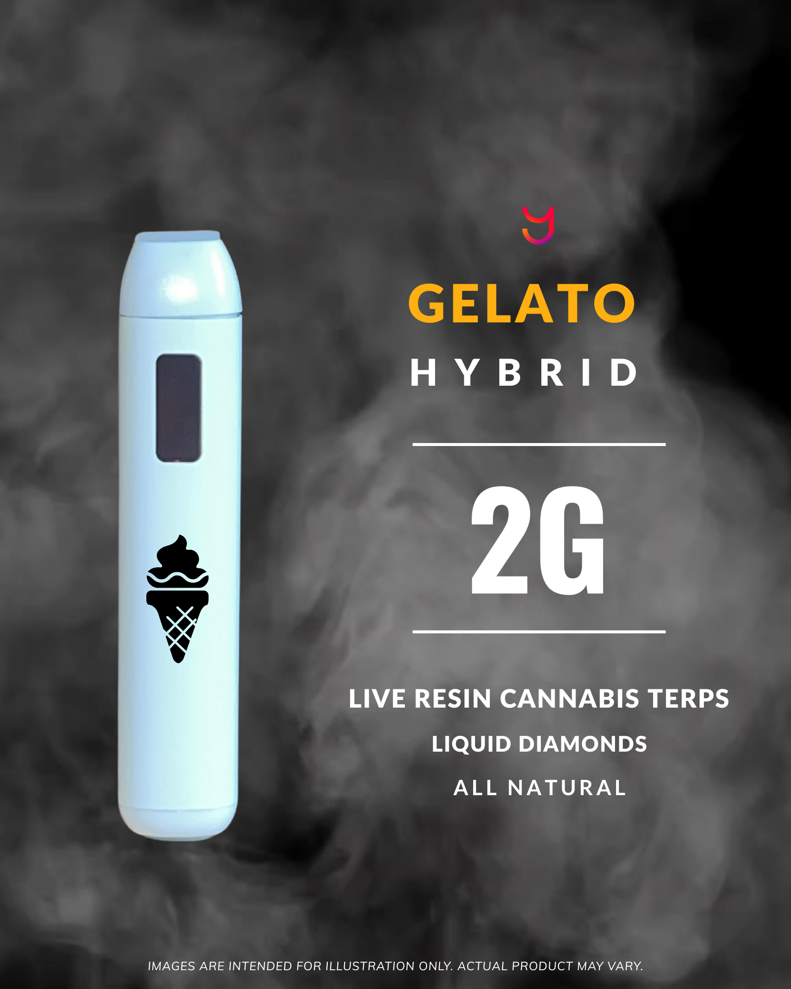 Gelato Gas Live Resin 2G Disposable Vape (Hybrid)