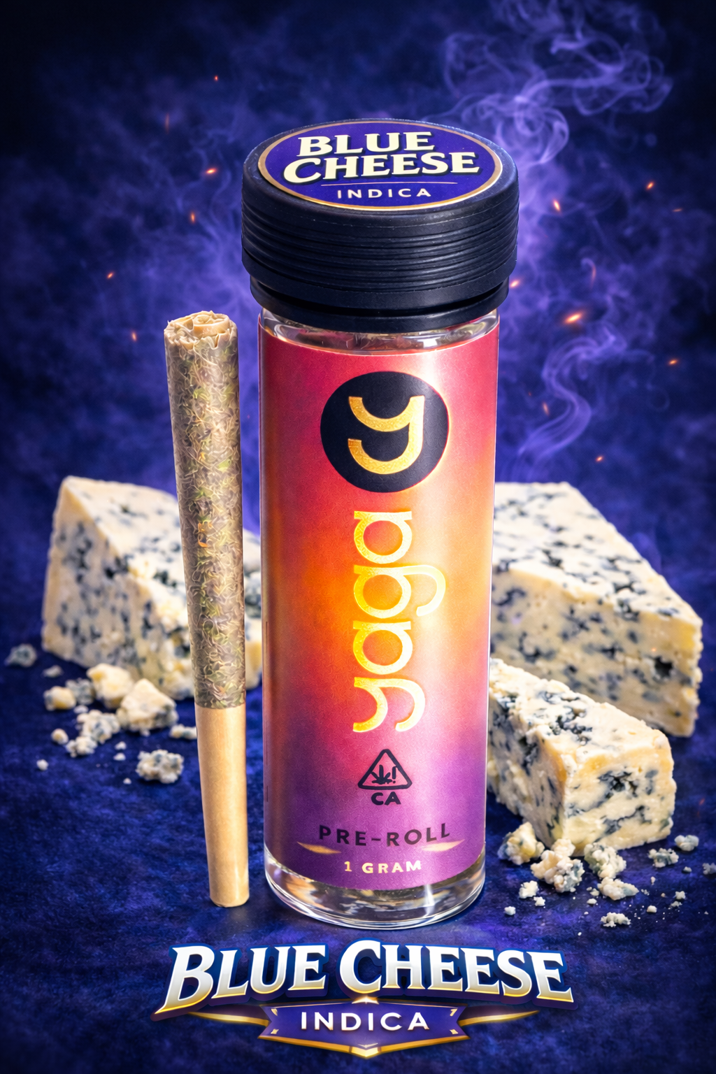 Blue Cheese 1G Preroll (Indica)