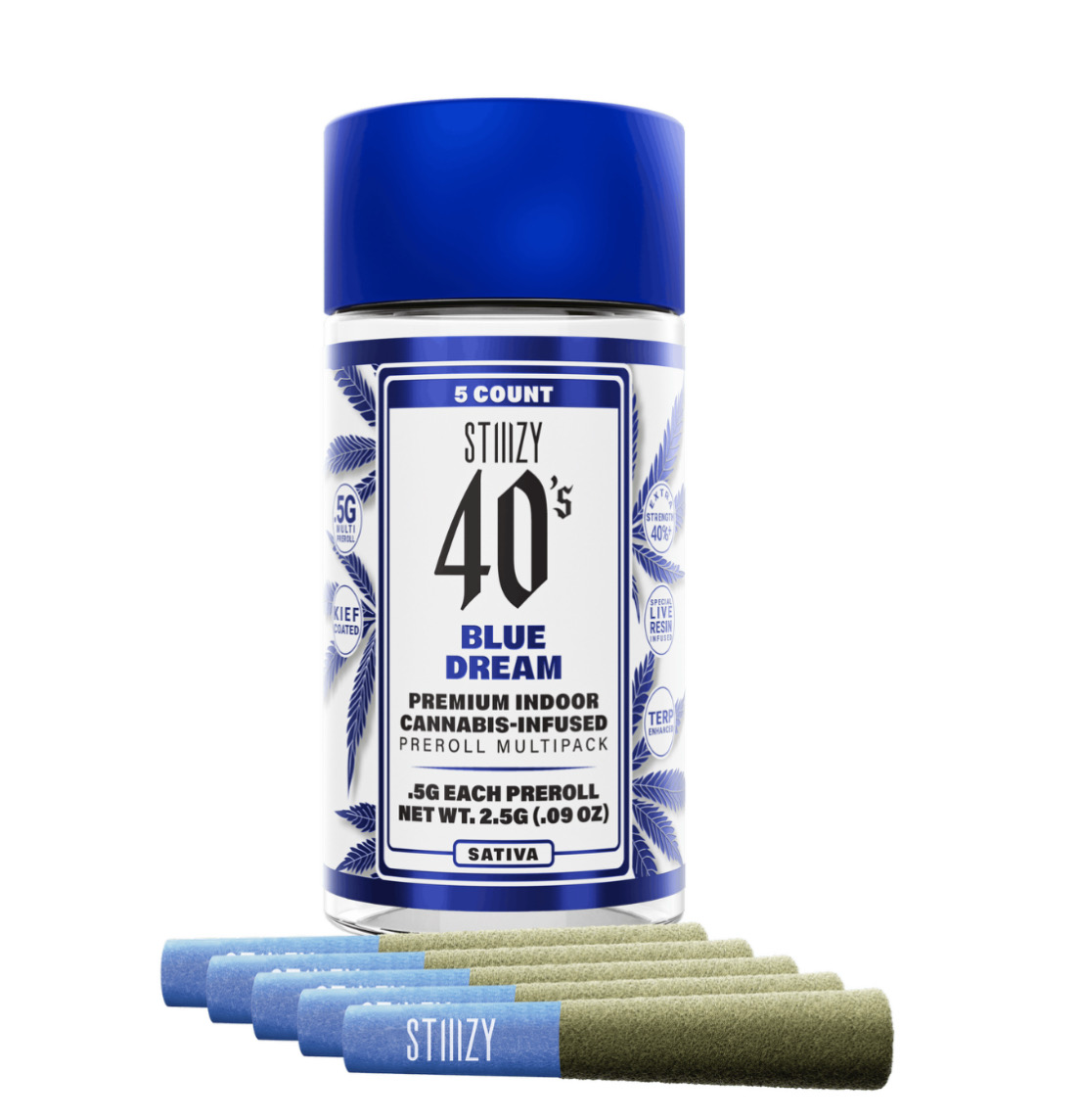 BLUE DREAM - .5G 40's Infused Preroll 5 Pack