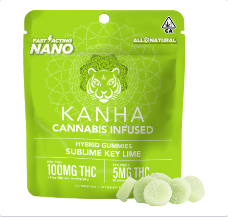 KANHA | NANO | Sublime Key Lime | Hybrid | 100mg THC | 20-pack