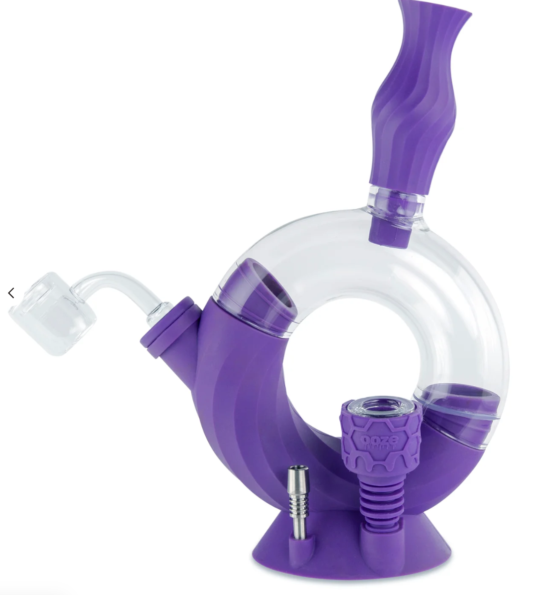 4-in-1 Ozone Hybrid Silicone Rig Nectar Collector & Water Bubbler - Ultra Purple