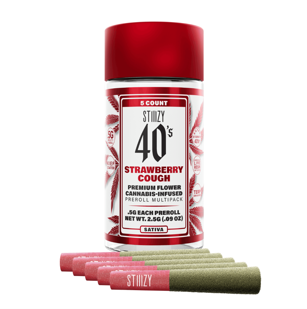 STRAWBERRY COUGH - .5G 40's Infused Preroll 5 Pack