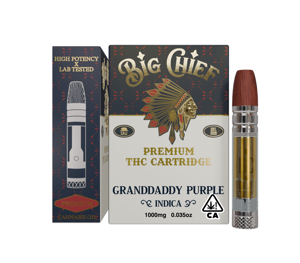 Big Chief THC Cartridge 1G - GrandDaddyPurple