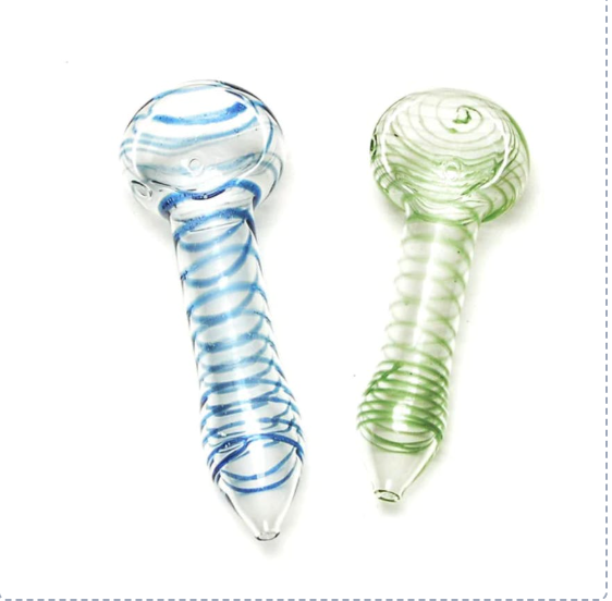 Assorted Spiral Spoon Mini Hand Pipe | 2.5in Long - Glass